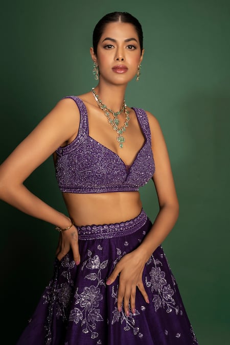 Vaishali Agarwal Floral Embroidered Lehenga Set 