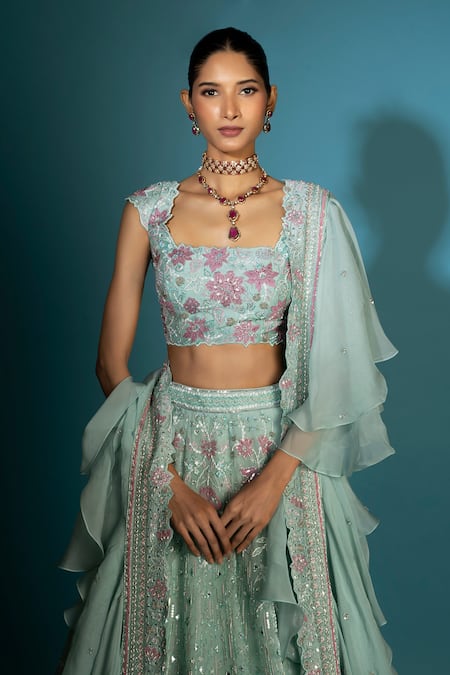 Vaishali Agarwal Raw Silk Embroidered Lehenga Set 