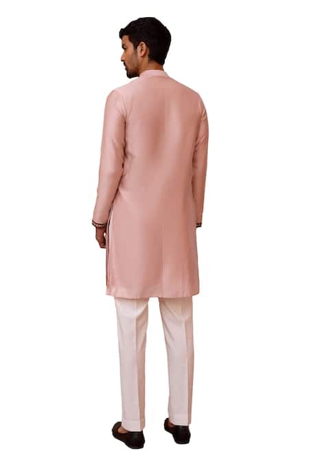 Buy ISHA GUPTA TAYAL Pink Chanderi Silk, Cotton Embroidery Short Kurta Online at Aza Fashions Buy_ISHA GUPTA TAYAL_Pink Chanderi Silk, Cotton Embroidery Short Kurta _Online_at_Aza_Fashions