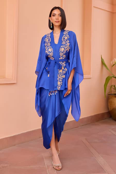 ISHA GUPTA TAYAL Naazni Embroidered Kimono Top Skirt Set 