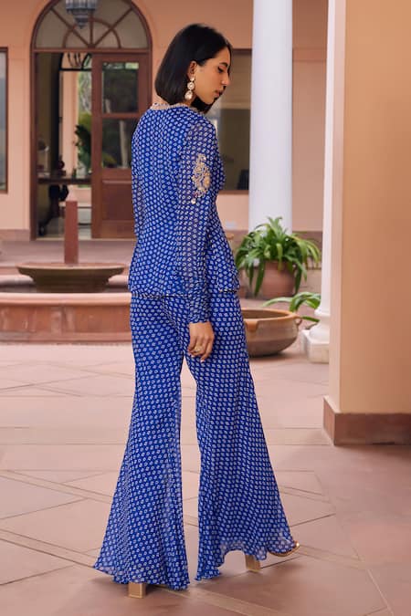 ISHA GUPTA TAYAL Ridha Bandhani Print Top & Sharara Set 