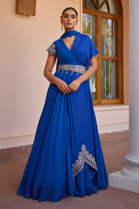 Isha Gupta Tayal Mahika Sleeve Embroidered Anarkali With Dupatta 