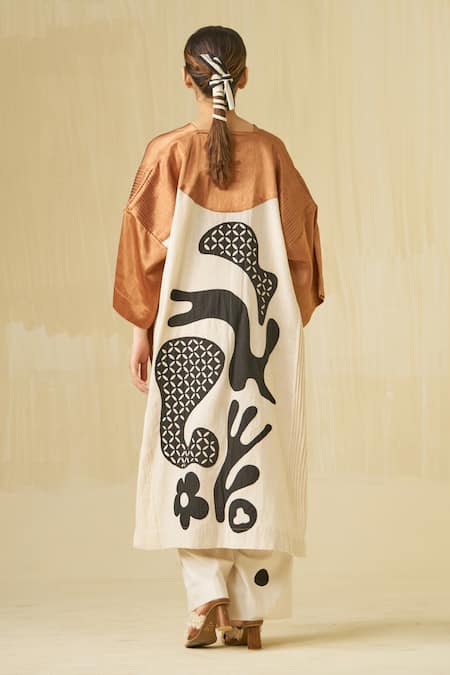 Stoique Sunshine Colorblock Applique Embroidered Dress 