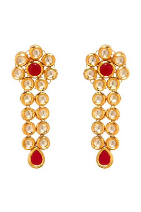 Minaki Kundan Embellished Blossom Earrings 