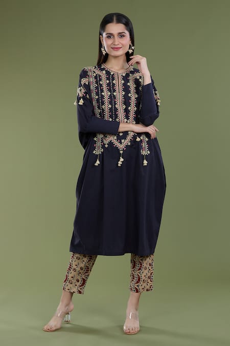 Divya Sheth Dori Embroidered Kaftan & Pant Set 