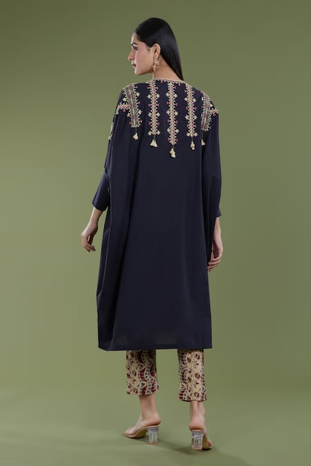 Divya Sheth Dori Embroidered Kaftan & Pant Set 