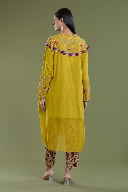 Divya Sheth Cotton Thread Embroidered Kaftan & Pant Set 