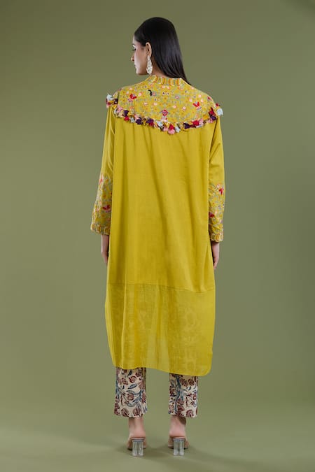 Divya Sheth Cotton Thread Work Kaftan & Pant Set 