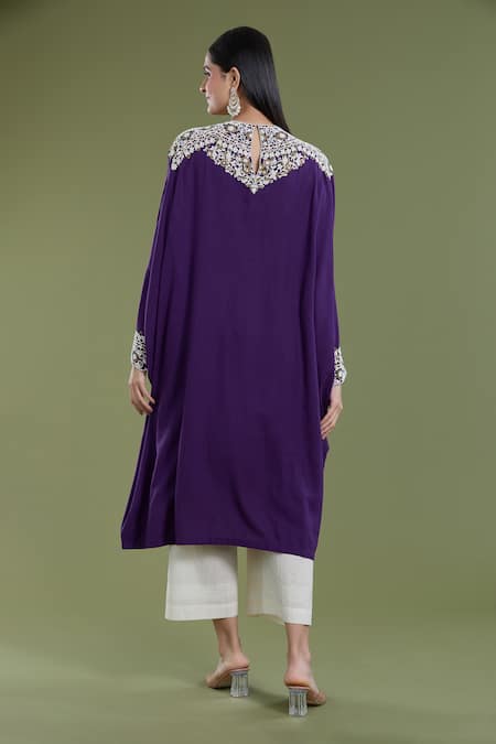 Divya Sheth Pearl Embroidered Kaftan & Pant Set 