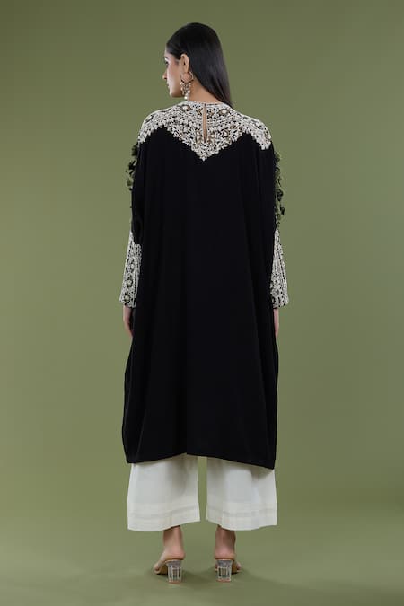 Divya Sheth Matka Pearl Work Kaftan & Pant Set 