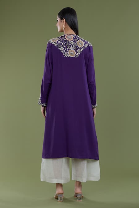 Divya Sheth Zardozi Embroidered Kaftan & Pant Set 