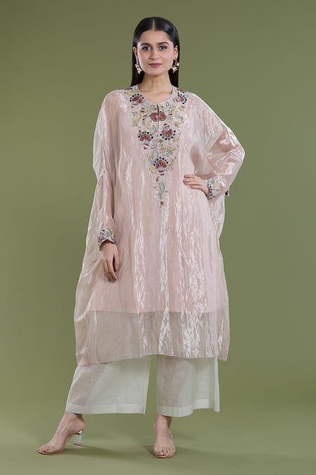 Divya Sheth Paisley Embroidered Kaftan & Pant Set 