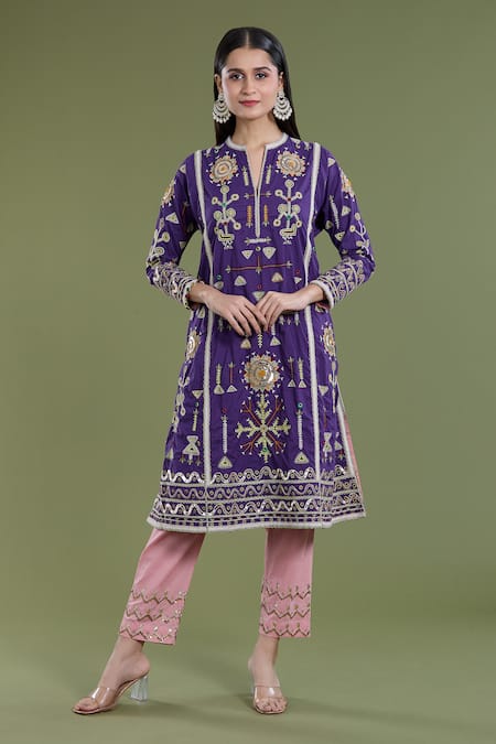 Divya Sheth Tribal Pattern Kurta & Pant Set 