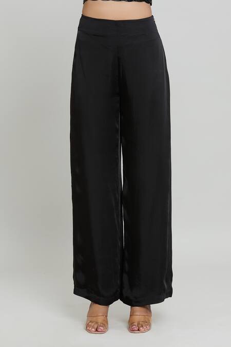 Buy_COUTURE BY NIHARIKA_Black Organza, Viscose Sequins, Cut Work Open Neck, Embroidered Jacket Pant Set 