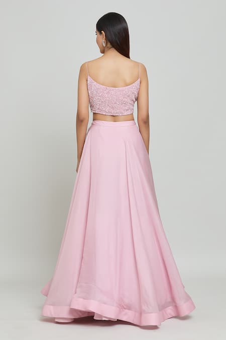 Buy COUTURE BY NIHARIKA Pink Organza Sequins, Beads Scoop Floral And Cutdana Embroidered Cape Skirt Set Online at Aza Fashions Buy_COUTURE BY NIHARIKA_Pink Organza Sequins, Beads Scoop Floral And Cutdana Embroidered Cape Skirt Set _Online_at_Aza_Fashions