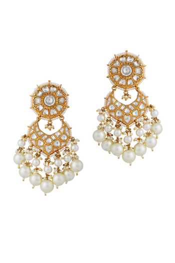 Riana Jewellery_Blue Beads, Diamonds Embellished Pendant Choker Necklace Set _Online_at_Aza_Fashions