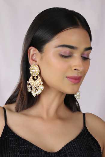 Buy_Riana Jewellery_Blue Beads, Diamonds Embellished Pendant Choker Necklace Set _Online_at_Aza_Fashions