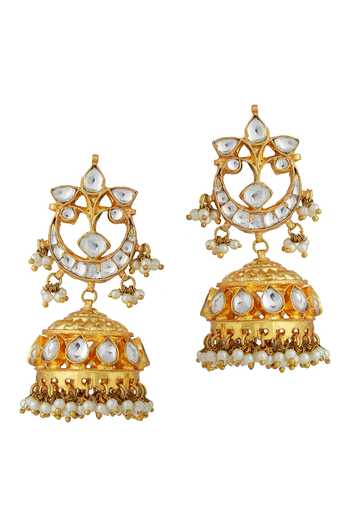 Riana Jewellery_White Stones Jadtar Embellished Choker Necklace Set _Online_at_Aza_Fashions