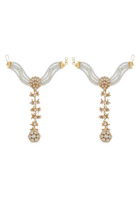Riana Jewellery Kundan Embellished Haathphools - Set of 2 