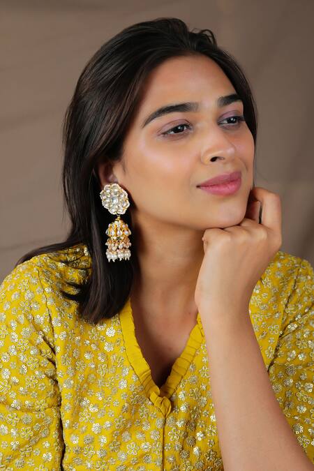 Riana Jewellery Embellished Jhumka Earrings 