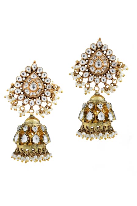 Riana Jewellery Glitz Petal Jadau Jhumkas 