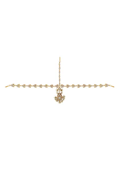Riana Jewellery Fleur Pearl & Stone Embellished Mathapatti 