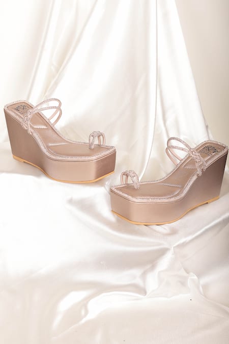 Stilista Embellished Square-Toe Wedges 