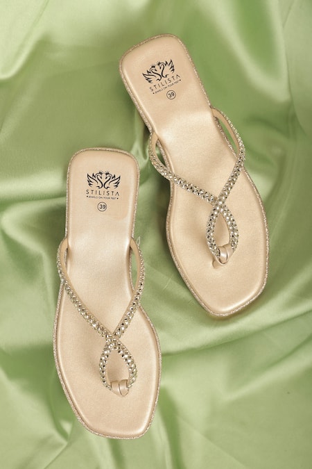 Stilista Embellished Cross-Strapped Slides 