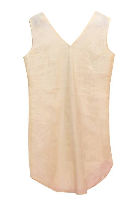 Buy Siarra Ivory Satin, Georgette, Crepe Floral Print Color Blocked Dress With Slip Buy_Siarra_Ivory Satin, Georgette, Crepe Floral Print Color Blocked Dress With Slip