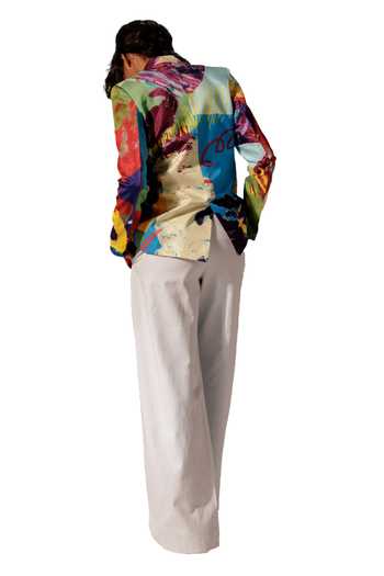 Advait Multi Color Beads, Embroidery Calypso Abstract Print Embellished Blazer Online at Aza Fashions Advait_Multi Color Beads, Embroidery Calypso Abstract Print Embellished Blazer_Online_at_Aza_Fashions