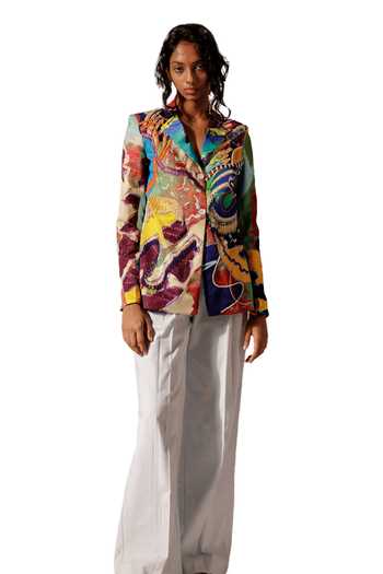 Buy Advait Multi Color Beads, Embroidery Calypso Abstract Print Embellished Blazer Online at Aza Fashions Buy_Advait_Multi Color Beads, Embroidery Calypso Abstract Print Embellished Blazer_Online_at_Aza_Fashions