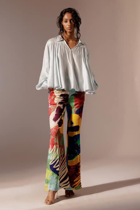 Advait Calypso Abstract Print Flared Trouser 