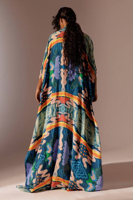 Shop Advait Multi Color Crepe Printed Abstract Open Multicolor Cape at Aza Fashions Shop_Advait_Multi Color Crepe Printed Abstract Open Multicolor Cape_at_Aza_Fashions