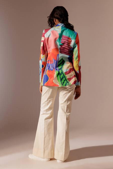 Shop Advait Multi Color Beads, Embroidery Island Printed Embellished Blazer at Aza Fashions Shop_Advait_Multi Color Beads, Embroidery Island Printed Embellished Blazer_at_Aza_Fashions