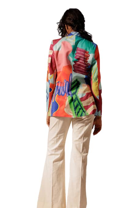 Buy Advait Multi Color Beads, Embroidery Island Printed Embellished Blazer Online at Aza Fashions Buy_Advait_Multi Color Beads, Embroidery Island Printed Embellished Blazer_Online_at_Aza_Fashions