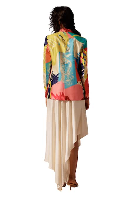 Shop_Advait_Multi Color Bamboo Beads, Embroidery Juno Blazer _Online_at_Aza_Fashions