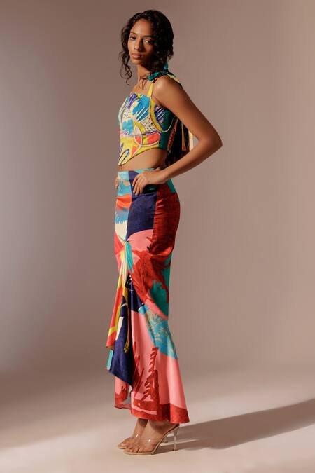 Advait_Multi Color Beads, Embroidery Square Neck Juno Corset _at_Aza_Fashions