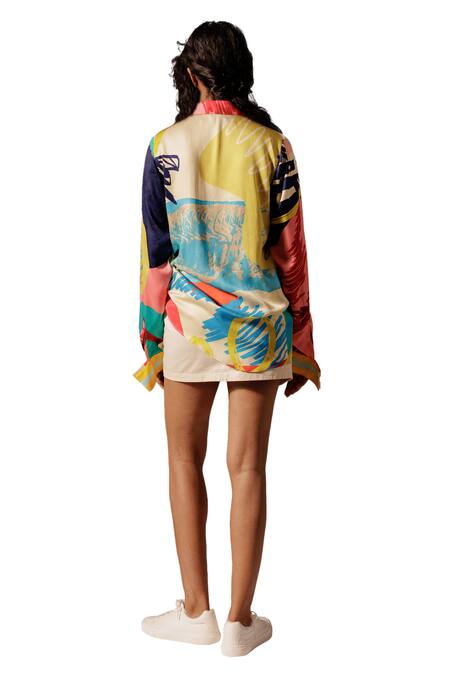 Buy_Advait_Multi Color Embroidery, Beads Collared Juno Shirt _Online_at_Aza_Fashions