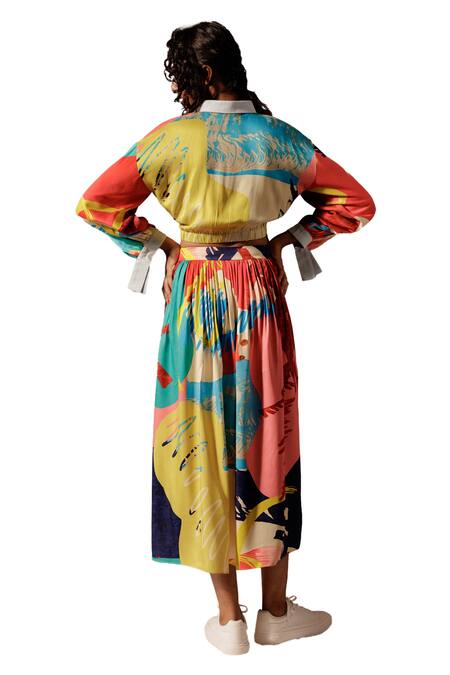 Buy_Advait_Multi Color Crepe Juno Gathered Skirt _Online_at_Aza_Fashions