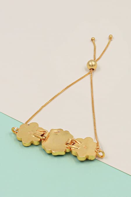 Sangeeta Boochra Multi Color Stones Floral Embellished Bracelet Online at Aza Fashions Sangeeta Boochra_Multi Color Stones Floral Embellished Bracelet _Online_at_Aza_Fashions