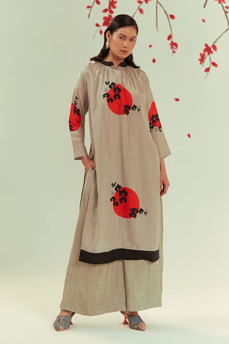 Coeur Yugen Ikigai Print Tunic Top With Flared Pant 