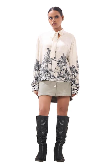 Buy Sahil Kochhar Ivory Rayon Collared Emily Tree Print Button Down Shirt Online at Aza Fashions Buy_Sahil Kochhar_Ivory Rayon Collared Emily Tree Print Button Down Shirt _Online_at_Aza_Fashions