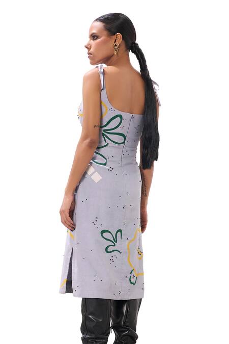 Buy Sahil Kochhar Blue Linen Embroidered Applique Scoop Jolene Midi Dress Online at Aza Fashions Buy_Sahil Kochhar_Blue Linen Embroidered Applique Scoop Jolene Midi Dress _Online_at_Aza_Fashions