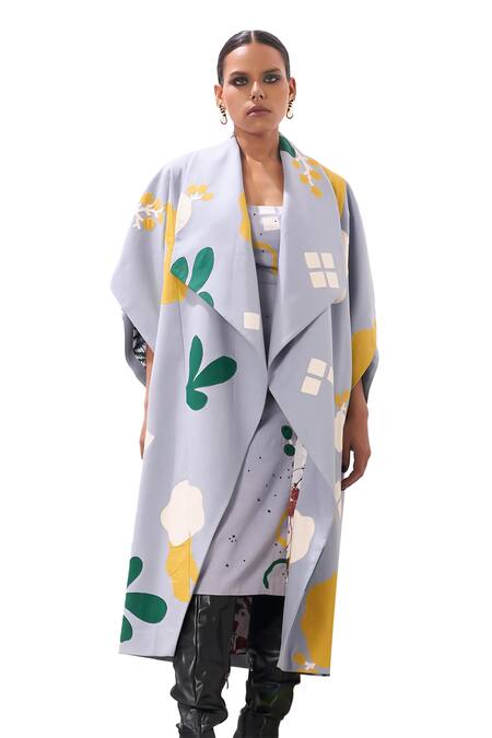 Buy Sahil Kochhar Blue Suiting Applique Lapel Collar Raya Flared Jacket Online at Aza Fashions Buy_Sahil Kochhar_Blue Suiting Applique Lapel Collar Raya Flared Jacket _Online_at_Aza_Fashions