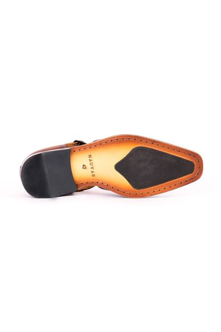 Nauvab_Black Plain Sultan Multi-strap Sandals _Online_at_Aza_Fashions