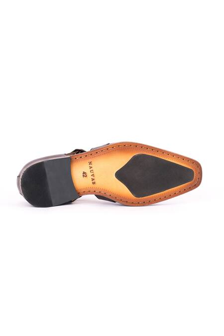 Nauvab Brown Shaded Cognac Multi-strap Sandals Online at Aza Fashions Nauvab_Brown Shaded Cognac Multi-strap Sandals _Online_at_Aza_Fashions