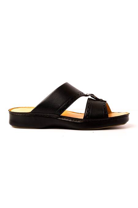 Buy Nauvab Black Baksua Brogue Sandals Online at Aza Fashions Buy_Nauvab_Black Baksua Brogue Sandals _Online_at_Aza_Fashions