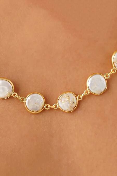 Buy_Kastiya Jewels_Off White Pearl Long Necklace _Online_at_Aza_Fashions