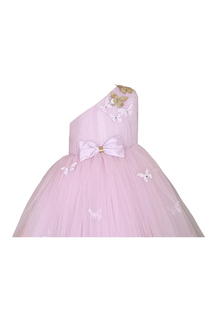 Pnk Isha Arora (Pink) Purple Taffeta Embellished Pearl Butterfly One Shoulder Dress Online at Aza Fashions Pnk Isha Arora (Pink)_Purple Taffeta Embellished Pearl Butterfly One Shoulder Dress _Online_at_Aza_Fashions