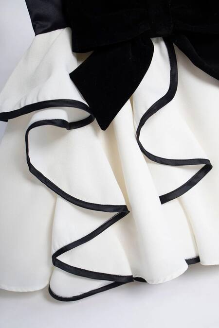 Buy Pnk Isha Arora (Pink) Black Polyester Bows, Ruffles Front Hem Dress Online at Aza Fashions Buy_Pnk Isha Arora (Pink)_Black Polyester Bows, Ruffles Front Hem Dress _Online_at_Aza_Fashions